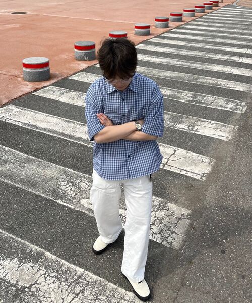 F.ILLUMINATE（フィルミネイト）の「セミクロップチェックハーフシャツ-グレー（シャツ/ブラウス・メンズ・その他・LARGE/SMALL/MEDIUM）」の20枚目の写真
