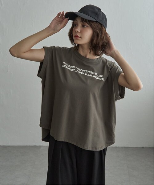 notch.(ノッチ)の「ドルマンロゴTシャツ(Tシャツ/カットソー・レディース・オフホワイト/ダークグレー・M)」の17枚目の写真