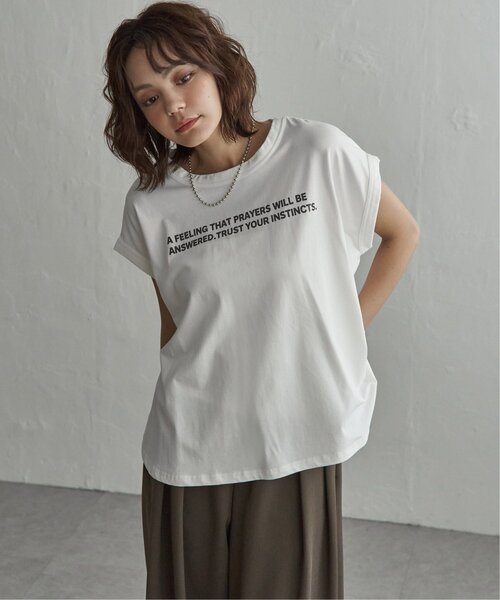 notch.(ノッチ)の「ドルマンロゴTシャツ(Tシャツ/カットソー・レディース・オフホワイト/ダークグレー・M)」の5枚目の写真