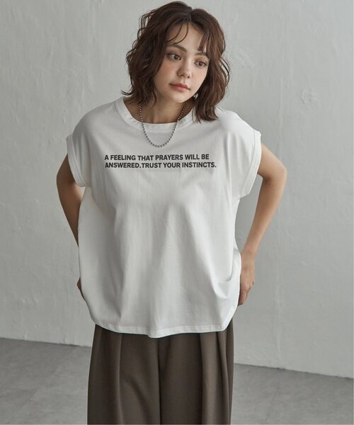 notch.(ノッチ)の「ドルマンロゴTシャツ(Tシャツ/カットソー・レディース・オフホワイト/ダークグレー・M)」の6枚目の写真