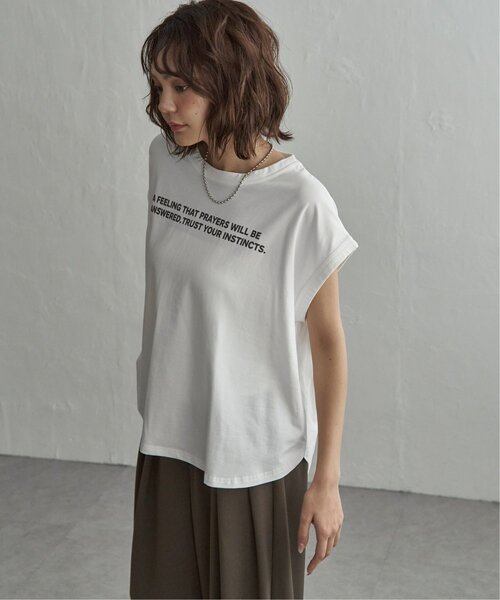 notch.(ノッチ)の「ドルマンロゴTシャツ(Tシャツ/カットソー・レディース・オフホワイト/ダークグレー・M)」の8枚目の写真