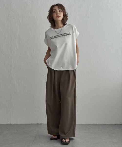 notch.(ノッチ)の「ドルマンロゴTシャツ(Tシャツ/カットソー・レディース・オフホワイト/ダークグレー・M)」の10枚目の写真