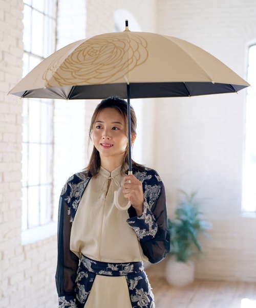 mabu（マブ）の「mabu マブ フラワーショート 親骨50cm 10本骨（長傘・レディース・ネイビー系/グリーン系/ピンク系/ブルー系・FREE）」の9枚目の写真