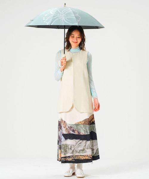 mabu（マブ）の「mabu マブ フラワーショート 親骨50cm 10本骨（長傘・レディース・ネイビー系/グリーン系/ピンク系/ブルー系・FREE）」の11枚目の写真