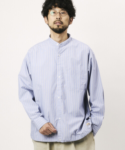 FREAK'S STORE(フリークスストア)の「FREAK'S STORE for BEACH & FES タイプライター スピンドル バンドカラーシャツ(シャツ/ブラウス・メンズ・ベージュ/サックスブルー/ブルー/イエロー/その他9・SMALL/MEDIUM/LARGE)」の14枚目の写真
