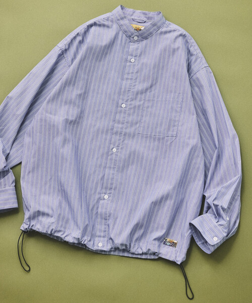 FREAK'S STORE(フリークスストア)の「FREAK'S STORE for BEACH & FES タイプライター スピンドル バンドカラーシャツ(シャツ/ブラウス・メンズ・ベージュ/サックスブルー/ブルー/イエロー/その他9・SMALL/MEDIUM/LARGE)」の1枚目の写真