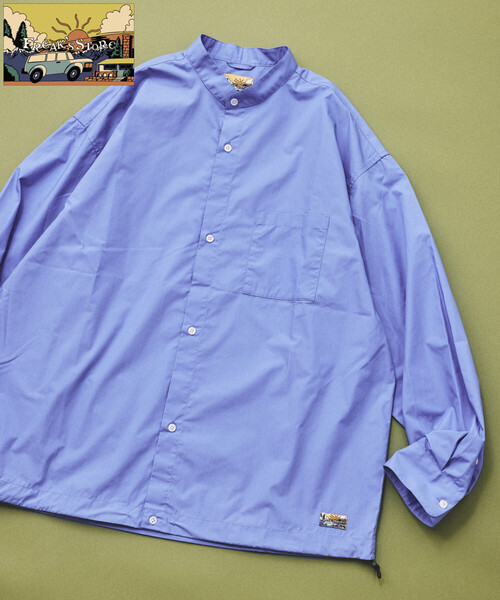 FREAK'S STORE(フリークスストア)の「FREAK'S STORE for BEACH & FES タイプライター スピンドル バンドカラーシャツ(シャツ/ブラウス・メンズ・ベージュ/サックスブルー/ブルー/イエロー/その他9・SMALL/MEDIUM/LARGE)」の9枚目の写真