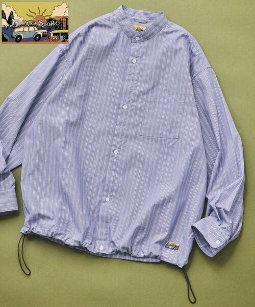 FREAK'S STORE(フリークスストア)の「FREAK'S STORE for BEACH & FES タイプライター スピンドル バンドカラーシャツ(シャツ/ブラウス・メンズ・ベージュ/サックスブルー/ブルー/イエロー/その他9・SMALL/MEDIUM/LARGE)」の7枚目の写真