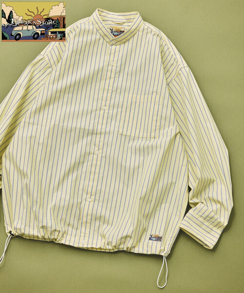 FREAK'S STORE(フリークスストア)の「FREAK'S STORE for BEACH & FES タイプライター スピンドル バンドカラーシャツ(シャツ/ブラウス・メンズ・ベージュ/サックスブルー/ブルー/イエロー/その他9・SMALL/MEDIUM/LARGE)」の8枚目の写真