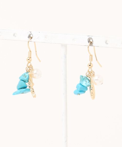 Kahiko(カヒコ)の「【Kahiko】カイシェルピアス(ピアス(両耳用)・レディース・ブルー/ピンク/ホワイト・FREE)」の2枚目の写真