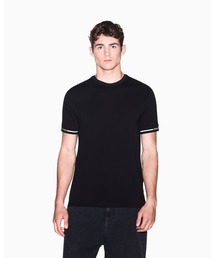 【A|X アルマーニ エクスチェンジ】スリーブロゴ スリムフィット 半袖クルーネックTシャツ/EXTRA SLIM