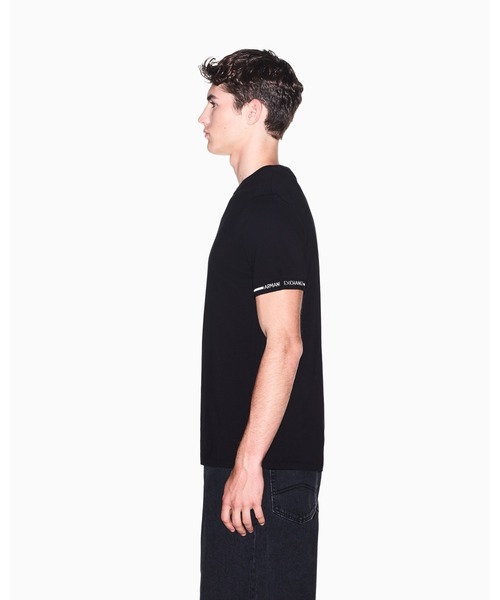 ARMANI EXCHANGE(アルマーニエクスチェンジ)の「【A|X アルマーニ エクスチェンジ】スリーブロゴ スリムフィット 半袖クルーネックTシャツ/EXTRA SLIM(Tシャツ/カットソー・メンズ・ブラック・LARGE/XX-LARGE/X-SMALL/X-LARGE/SMALL/MEDIUM)」の3枚目の写真