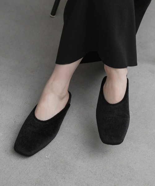 select MOCA Et（セレクトモカエト）の「【Et】Faux Fur Mule Slip-On（スリッポン・レディース・ゼブラ/ベージュ/ブラック・LARGE/MEDIUM/SMALL）」の2枚目の写真