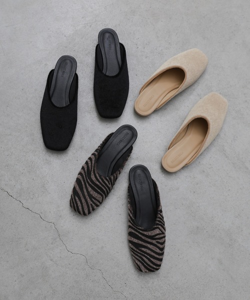 select MOCA Et（セレクトモカエト）の「【Et】Faux Fur Mule Slip-On（スリッポン・レディース・ゼブラ/ベージュ/ブラック・LARGE/MEDIUM/SMALL）」の19枚目の写真