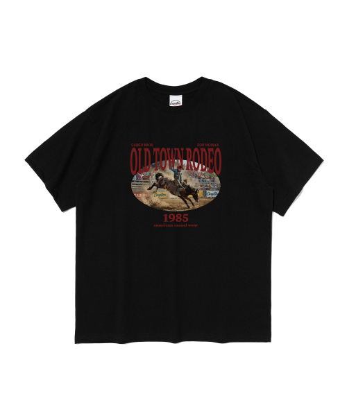 CARGOBROS FOR WOMAN(カーゴブロスフォーウィメン)の「オールドタウンロデオ 半袖Tシャツ (ブラック)(Tシャツ/カットソー・レディース・その他・SMALL/MEDIUM/LARGE/X-LARGE/2XL)」の1枚目の写真