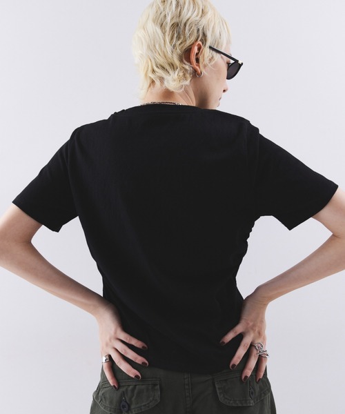 HANNE（アン）の「アシンメトリーヘムTEE（Tシャツ/カットソー・レディース・ブラック/ホワイト・FREE）」の7枚目の写真