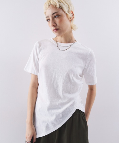 HANNE（アン）の「アシンメトリーヘムTEE（Tシャツ/カットソー・レディース・ブラック/ホワイト・FREE）」の13枚目の写真