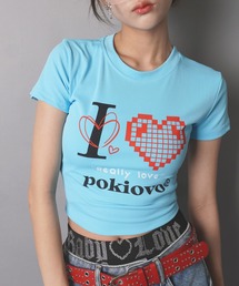 半袖Tシャツ/I LOVE BIT/ストリート女子