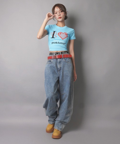 SPINNS(スピンズ)の「半袖Tシャツ/I LOVE BIT/ストリート女子(Tシャツ/カットソー・レディース・ブルー・ONESIZE)」の10枚目の写真