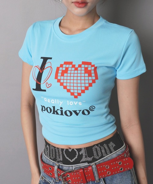 SPINNS(スピンズ)の「半袖Tシャツ/I LOVE BIT/ストリート女子(Tシャツ/カットソー・レディース・ブルー・ONESIZE)」の3枚目の写真