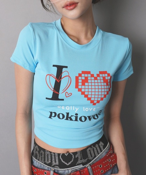 SPINNS(スピンズ)の「半袖Tシャツ/I LOVE BIT/ストリート女子(Tシャツ/カットソー・レディース・ブルー・ONESIZE)」の4枚目の写真