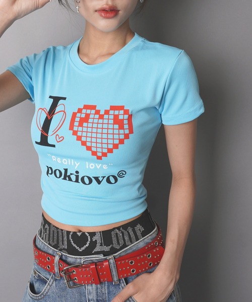 SPINNS(スピンズ)の「半袖Tシャツ/I LOVE BIT/ストリート女子(Tシャツ/カットソー・レディース・ブルー・ONESIZE)」の5枚目の写真