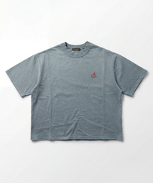 フラワーハートソルトウォッシングクロップ半袖Tシャツ(ライトブルー)