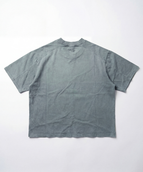 LENGAGEMENT(ランガージュマン)の「フラワーハートソルトウォッシングクロップ半袖Tシャツ(ライトブルー)(Tシャツ/カットソー・メンズ・モカ・1/2)」の2枚目の写真