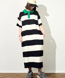 MAISON SELECT（メゾンセレクト）の「7E13 カラー ボーダーポロニットワンピース（ワンピース）」
