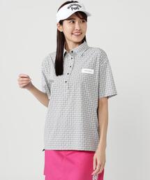 PEARLY GATES】Peメッシュストライプニット半袖ポロシャツ (WOMENS