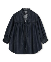MACPHEE（マカフィー）の「コットンセルロースデニム ギャザーブラウス（シャツ/ブラウス）」