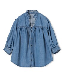 MACPHEE（マカフィー）の「コットンセルロースデニム ギャザーブラウス（シャツ/ブラウス）」