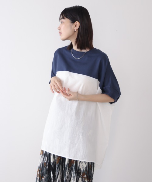 Bou Jeloud(ブージュルード)の「BIGシルエットプルオーバー(Tシャツ/カットソー・レディース・ネイビー/ブラック/カーキ・FREE)」の5枚目の写真