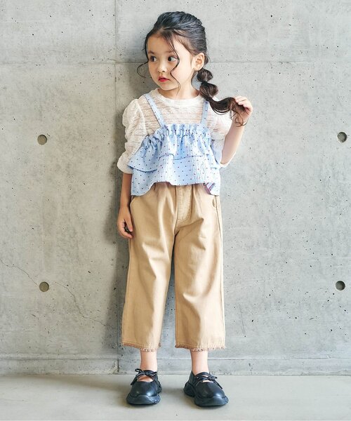 apres les cours(アプレレクール)の「シアーレース半袖Tシャツ(Tシャツ/カットソー・キッズ・その他3/チェック/アイボリー・80/90/100/110/120/130/140)」の13枚目の写真