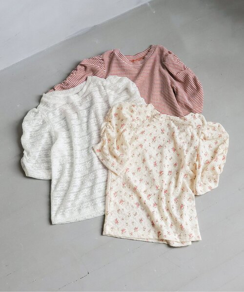 apres les cours(アプレレクール)の「シアーレース半袖Tシャツ(Tシャツ/カットソー・キッズ・その他3/チェック/アイボリー・80/90/100/110/120/130/140)」の15枚目の写真