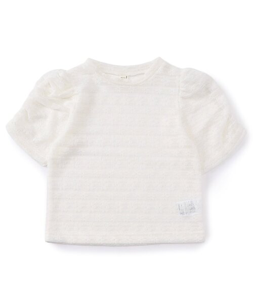 apres les cours(アプレレクール)の「シアーレース半袖Tシャツ(Tシャツ/カットソー・キッズ・その他3/チェック/アイボリー・80/90/100/110/120/130/140)」の9枚目の写真