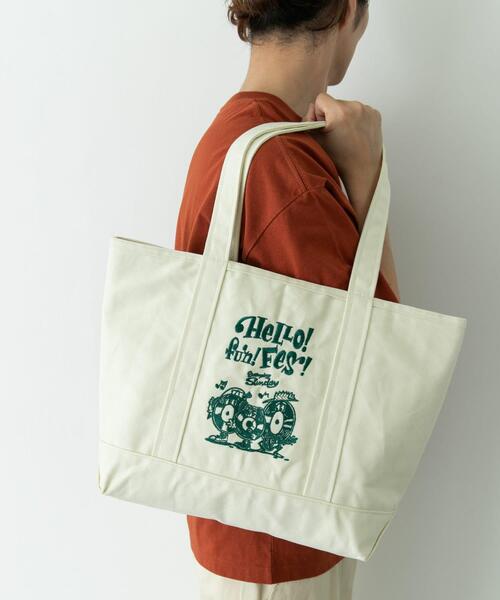URBAN RESEARCH Sonny Label(アーバンリサーチサニーレーベル)の「HIROCKSHOWコラボ保冷トートバッグ(トートバッグ・メンズ・ホワイト系その他/ホワイト/ネイビー・ONE)」の4枚目の写真