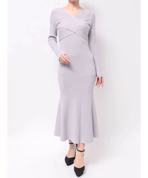 RESEXXY(リゼクシー)の「フロントクロスニットワンピース(ワンピース・レディース・ベージュ/レッド/ラベンダー/ブラック・SMALL/MEDIUM/LARGE)」の3枚目の写真