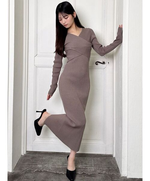 RESEXXY(リゼクシー)の「フロントクロスニットワンピース(ワンピース・レディース・ベージュ/レッド/ラベンダー/ブラック・SMALL/MEDIUM/LARGE)」の20枚目の写真