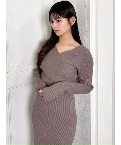 RESEXXY(リゼクシー)の「フロントクロスニットワンピース(ワンピース・レディース・ベージュ/レッド/ラベンダー/ブラック・SMALL/MEDIUM/LARGE)」の22枚目の写真