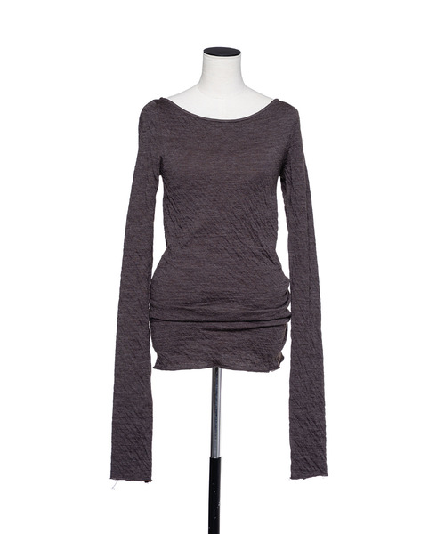 muller of yoshiokubo（ミュラーオブヨシオクボ）の「muller of yoshiokubo ミュラーオブヨシオクボ / CRINKLE JERSEY LAYER TOP クリンクルジャージーレイヤートップス / MLF26104（Tシャツ/カットソー・レディース・ベージュ/ブラック/レッド・38/36）」の22枚目の写真