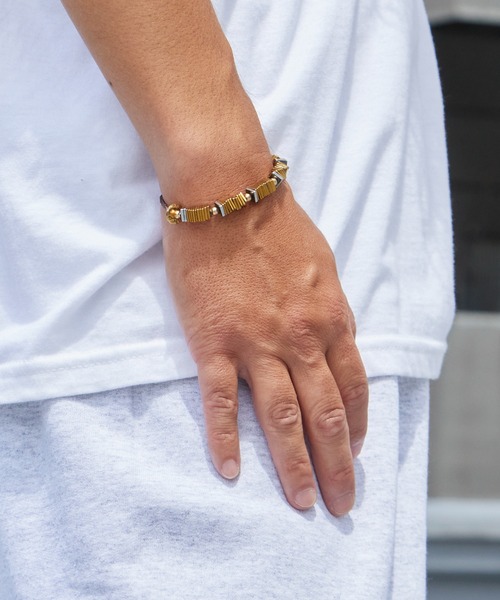 Akashic Tree(アカシックツリー)の「Akashic Tree/アカシックツリー BRACELET ハンドメイド スクエア ブレスレット メンズ レディース アクセサリー 2026年秋冬 秋服(ブレスレット・メンズ・ブラウン/シルバー/ゴールド・FREE)」の10枚目の写真