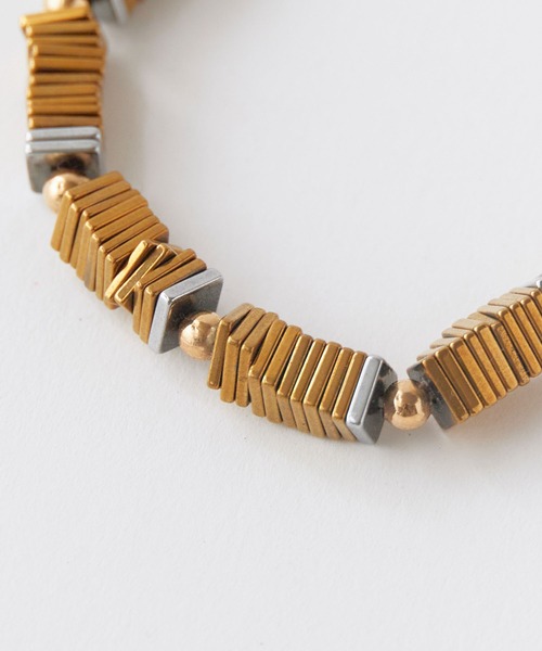 Akashic Tree(アカシックツリー)の「Akashic Tree/アカシックツリー BRACELET ハンドメイド スクエア ブレスレット メンズ レディース アクセサリー 2026年秋冬 秋服(ブレスレット・メンズ・ブラウン/シルバー/ゴールド・FREE)」の5枚目の写真