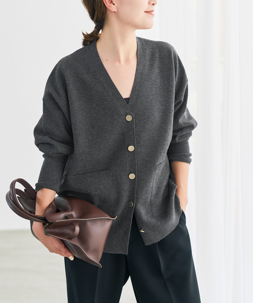 Spick & Span(スピックアンドスパン)の「メタルボタンダブルジャガードカーディガン(カーディガン/ボレロ・レディース・ブラウン/ホワイト/チャコールグレー・FREE)」の1枚目の写真