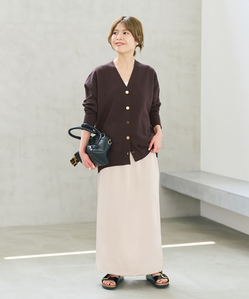 Spick & Span(スピックアンドスパン)の「メタルボタンダブルジャガードカーディガン(カーディガン/ボレロ・レディース・ブラウン/ホワイト/チャコールグレー・FREE)」の8枚目の写真