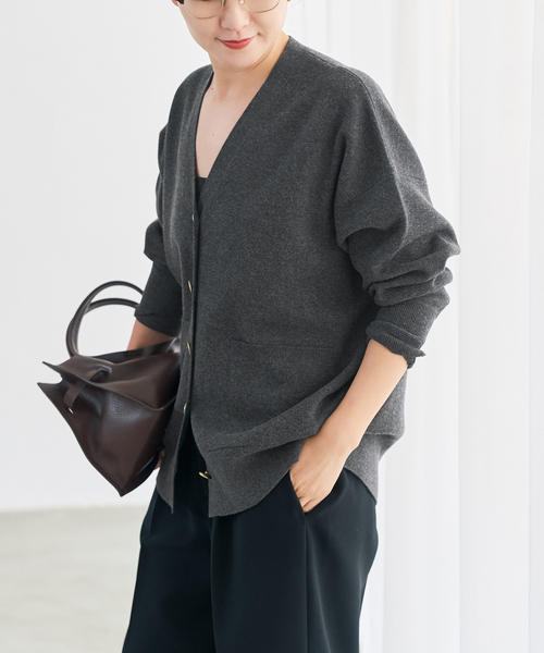 Spick & Span(スピックアンドスパン)の「メタルボタンダブルジャガードカーディガン(カーディガン/ボレロ・レディース・ブラウン/ホワイト/チャコールグレー・FREE)」の11枚目の写真