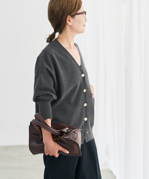 Spick & Span(スピックアンドスパン)の「メタルボタンダブルジャガードカーディガン(カーディガン/ボレロ・レディース・ブラウン/ホワイト/チャコールグレー・FREE)」の12枚目の写真