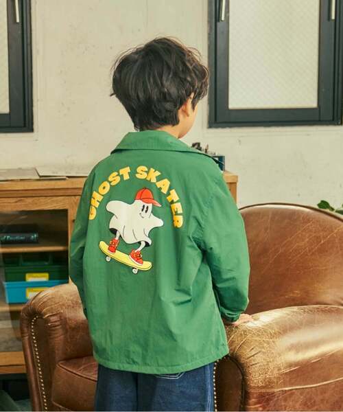 and D. petit main(アンドディープティマイン)の「【予約商品】【撥水】アソートプリントコーチジャケット(ブルゾン・キッズ・ブラウン/グリーン/ネイビー・90cm/110cm/100cm/120cm/140cm/130cm)」の7枚目の写真