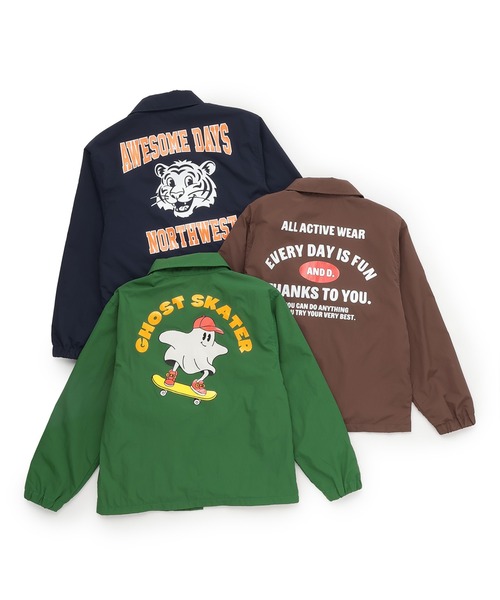 and D. petit main(アンドディープティマイン)の「【予約商品】【撥水】アソートプリントコーチジャケット(ブルゾン・キッズ・ブラウン/グリーン/ネイビー・90cm/110cm/100cm/120cm/140cm/130cm)」の21枚目の写真
