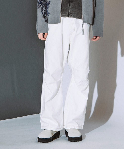 NO ID.(ノーアイディ)の「【NO ID.】Bias Front Cocoon Pants / バイアス フロント コクーン パンツ(その他パンツ・メンズ・ホワイト/グレー/ブラック・1/2)」の1枚目の写真